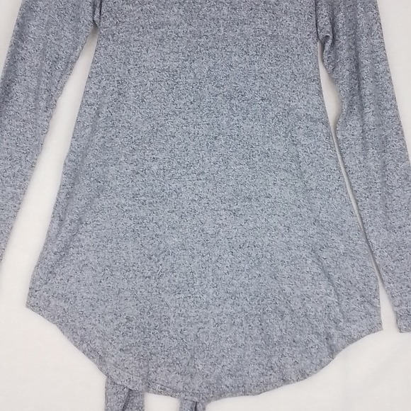 Anthropologie Womens Tunic Sz S‎ Heather Gray Knit Top Long Sleeve Waist Tie - Picture 6 of 14
